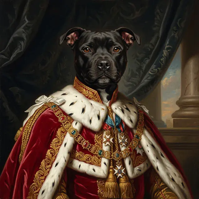 Black short-coated dog, Royal